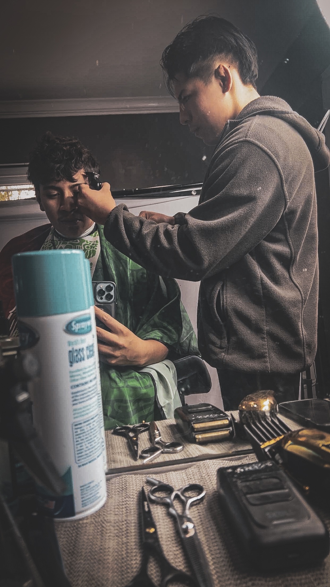 Barber at work